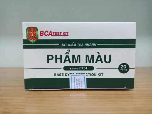 Bộ Kit kiểm tra nhanh phẩm màu (Mã: CT04), Là kit kiểm tra an toàn thực phẩm sản xuất bởi VIỆN KHOA HỌC VÀ CÔNG NGHỆ – Bộ Công An